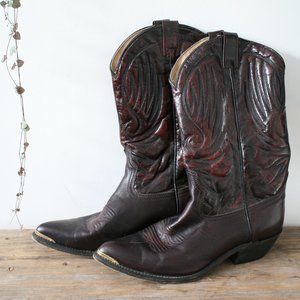 Bullrider Cowboy Boots Deep Burgandy Red